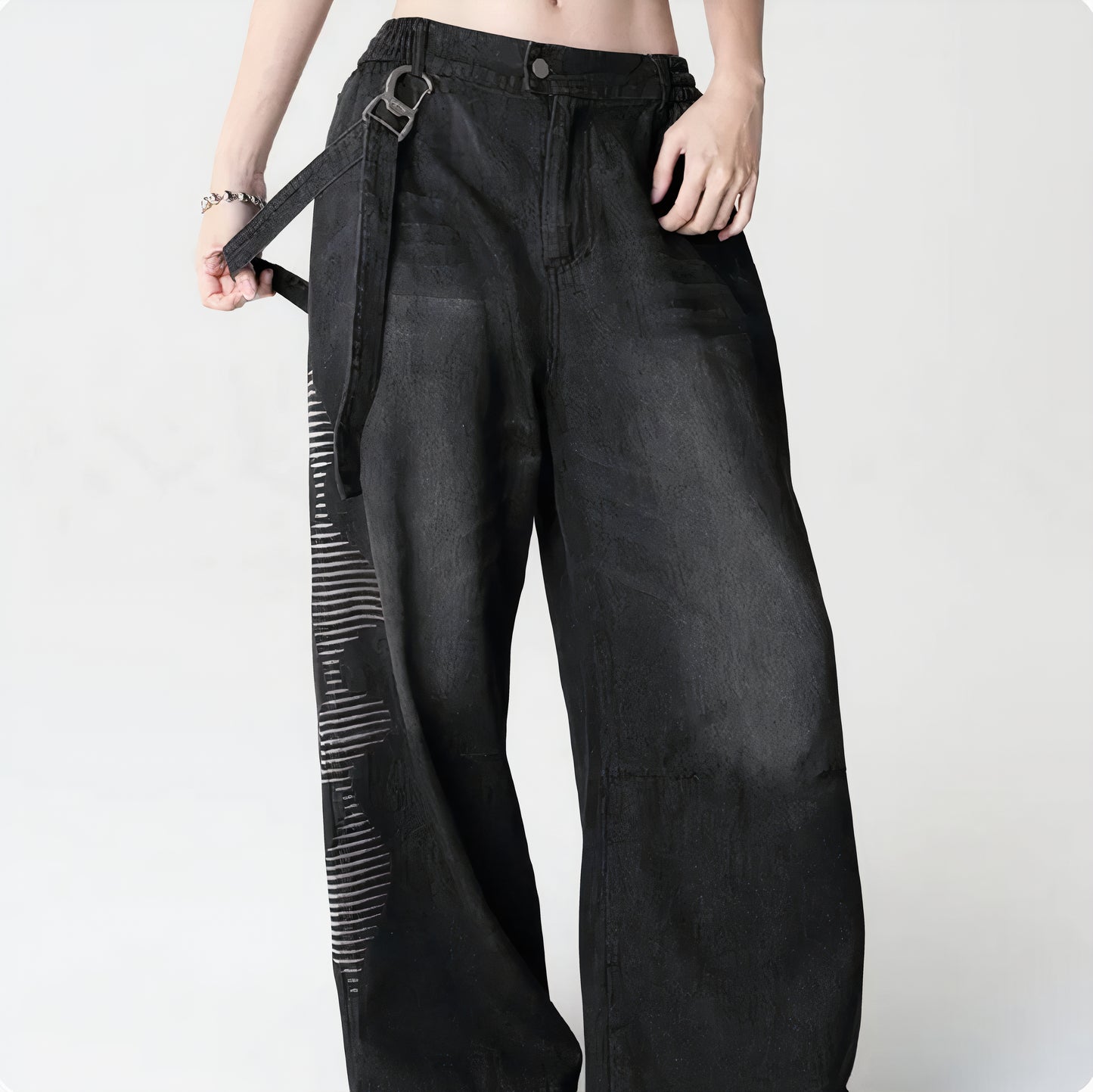 🌊 URTHE - DW THE SOUND Black Denim Pants