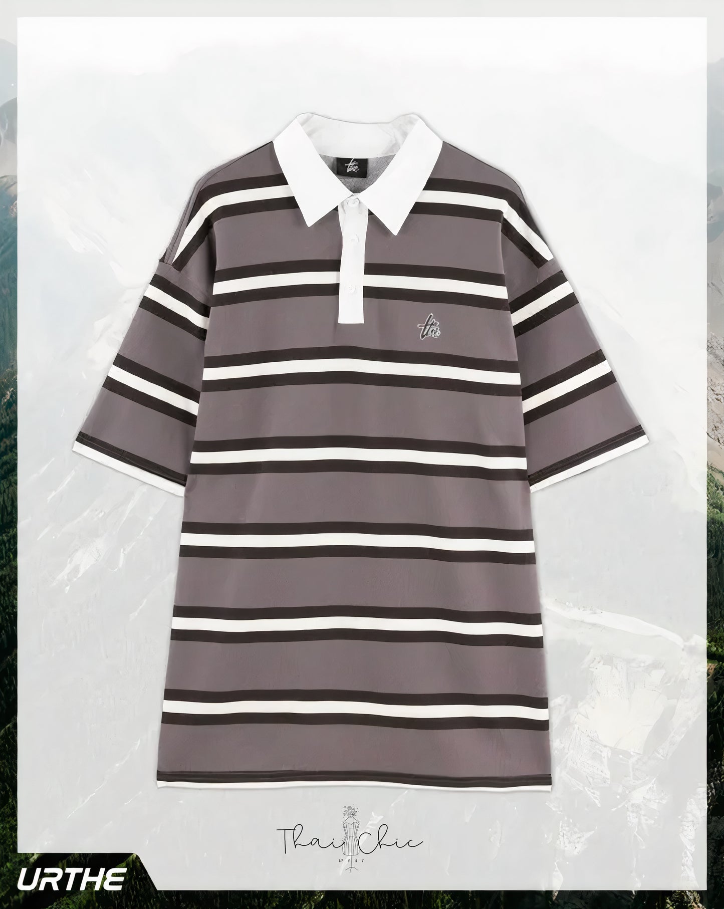 🌈 URTHE - STRIPE POLO MEN 🌈