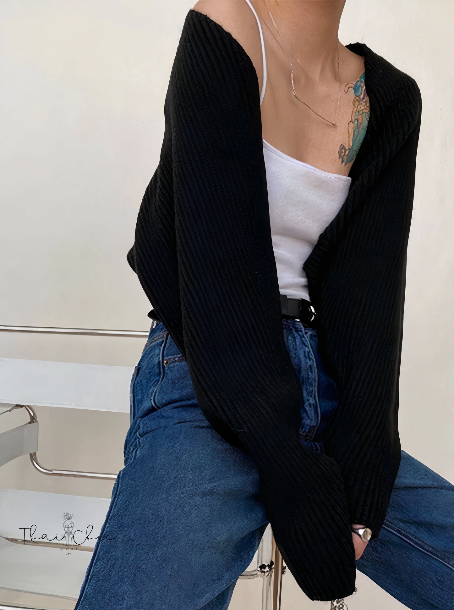 Lantern Sleeve Knit Shrug