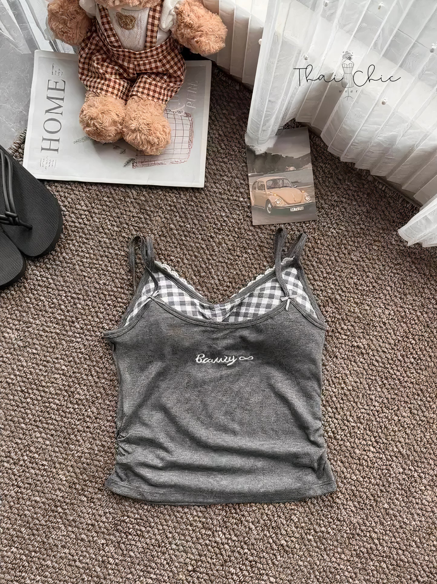 π Beauty Gingham Trim Cami β Sweet with a twist!