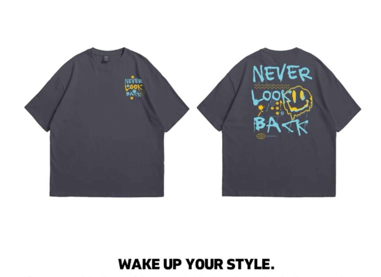 π NEVER LOOK BACK Graphic Streetwear Tee π