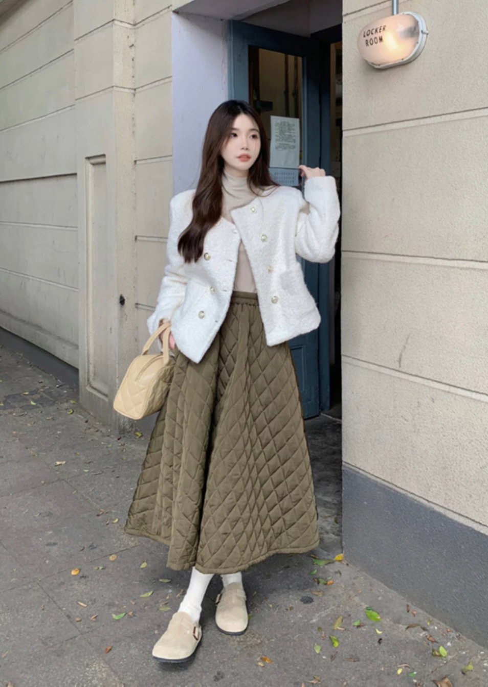 🧵 鋪棉A字長裙(卡其/黑)🧵