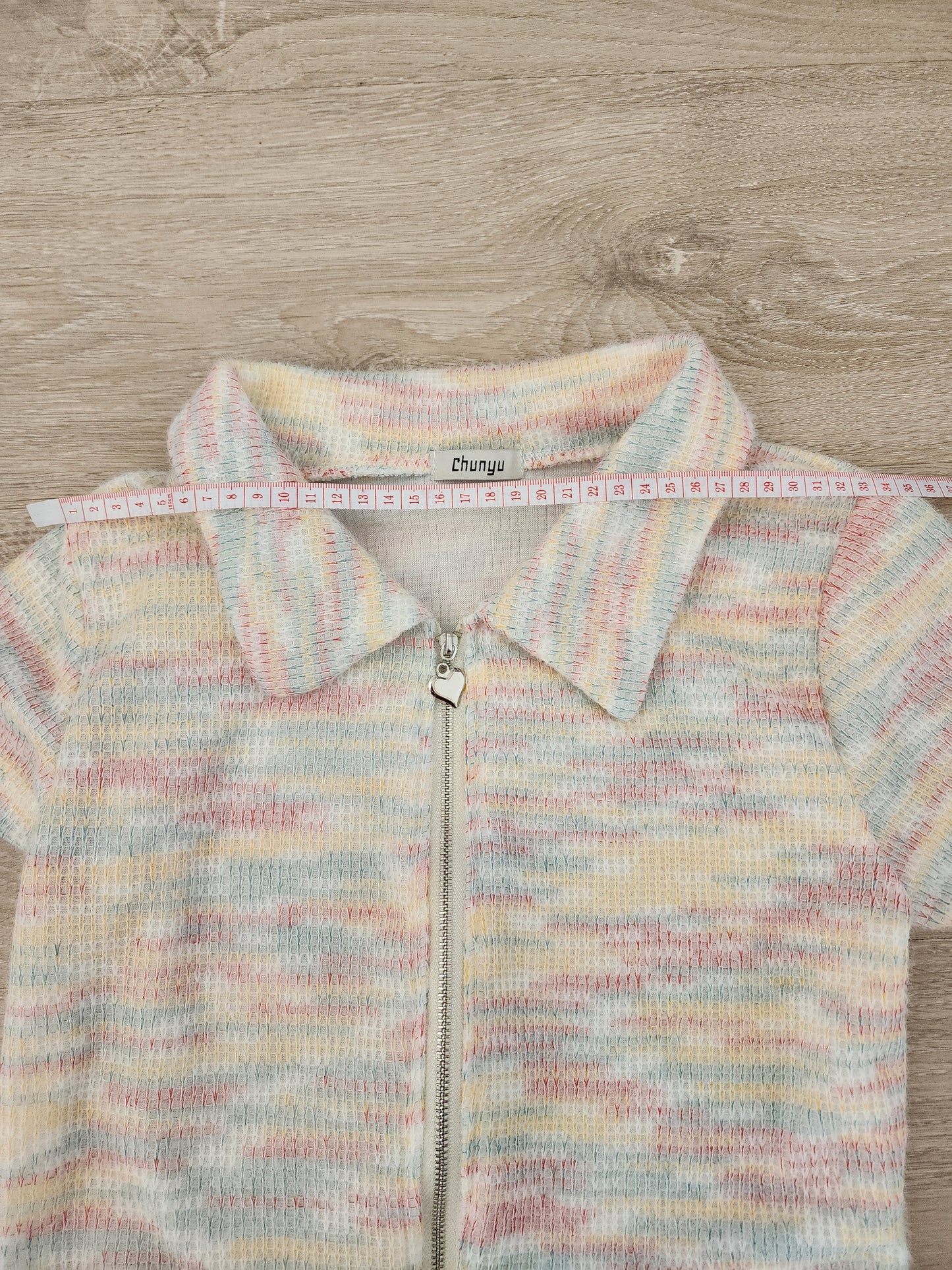 π Rainbow Knit Zip Polo Topπ