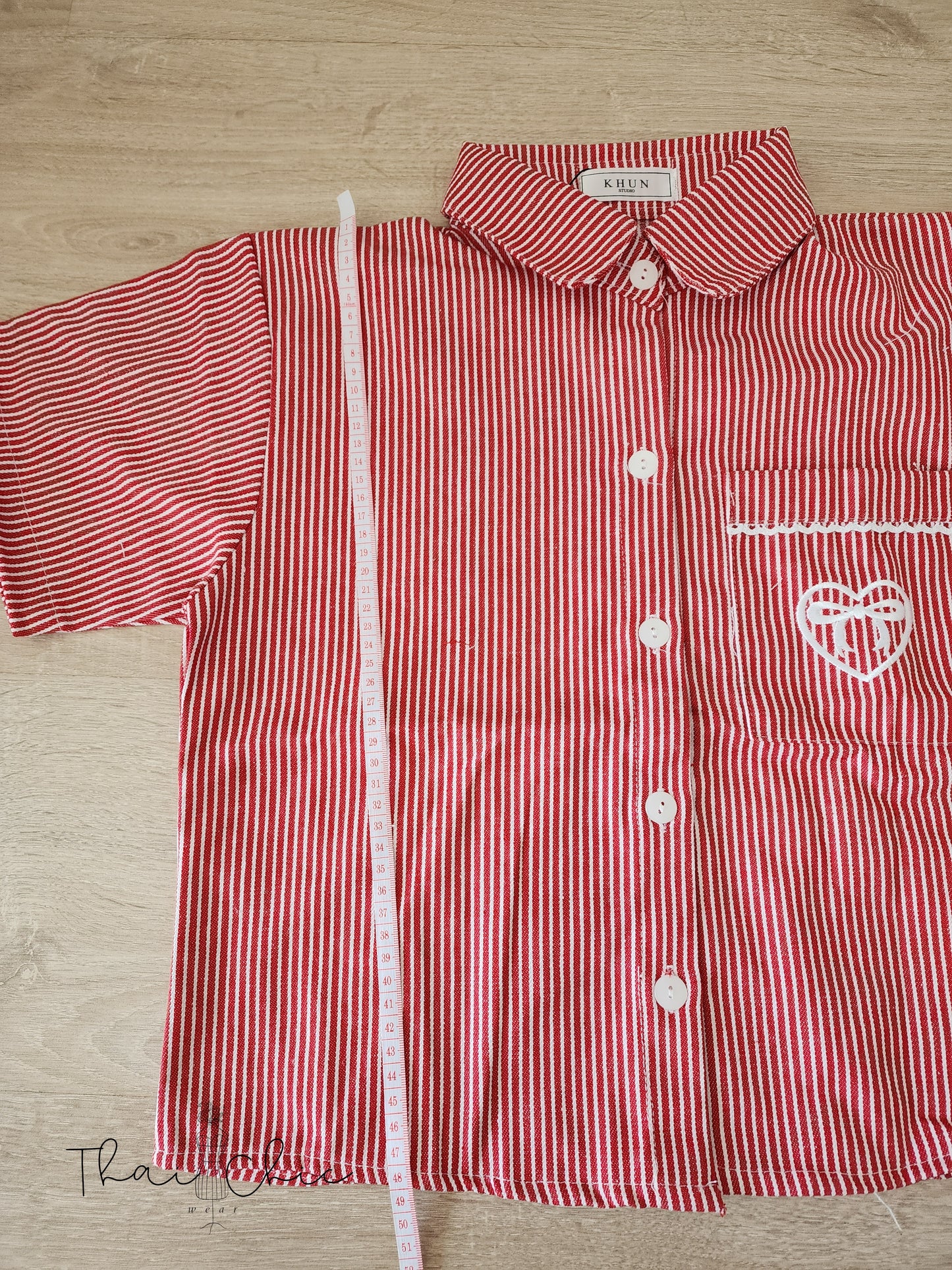 π Red & White Heart Stripe Shirt π