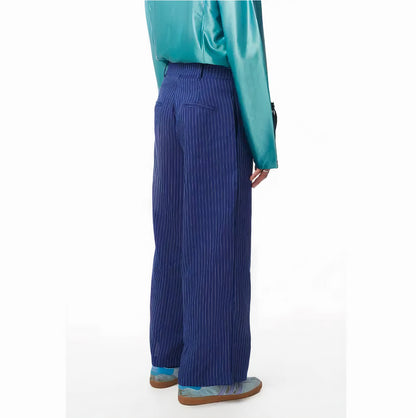 🌈Thaythem | Loungy Striped Relaxed Fit Pants in Cobalt🌈