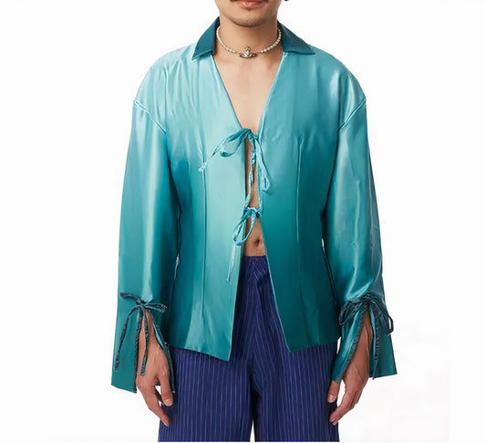 🌈Thaythem | Ombré Breeze Shirt in Emerald🌈