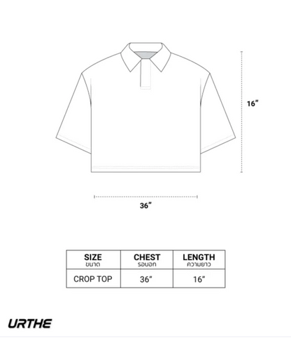 🖤 URTHE - BS POLO CROP 短版撞色 Polo 上衣