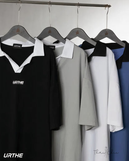 ⚫ URTHE - BS POLO CLUB 寬鬆撞色 Polo 上衣