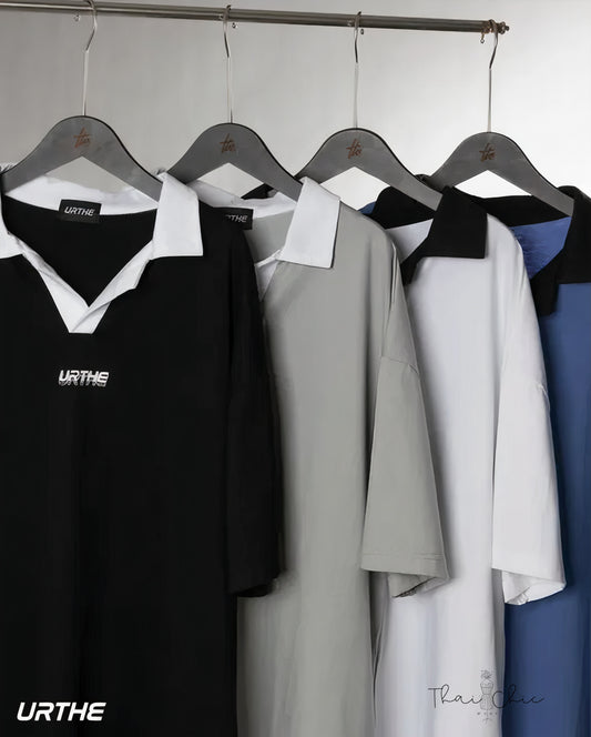 ⚫ URTHE - BS POLO CLUB 寬鬆撞色 Polo 上衣