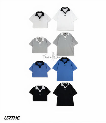 ⚫ URTHE - BS POLO CLUB 寬鬆撞色 Polo 上衣