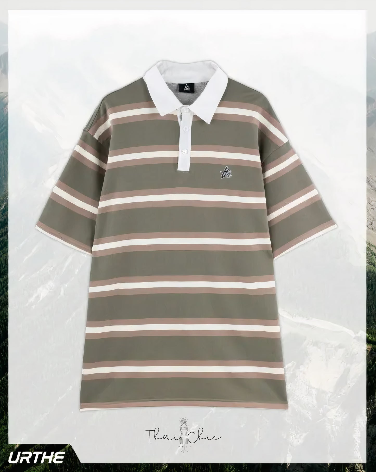 🌈 URTHE - STRIPE POLO MEN 🌈