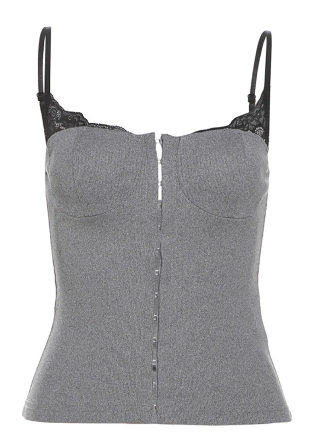✨ Lace-Trim Zip-Up Cami – Sweet meets sexy!