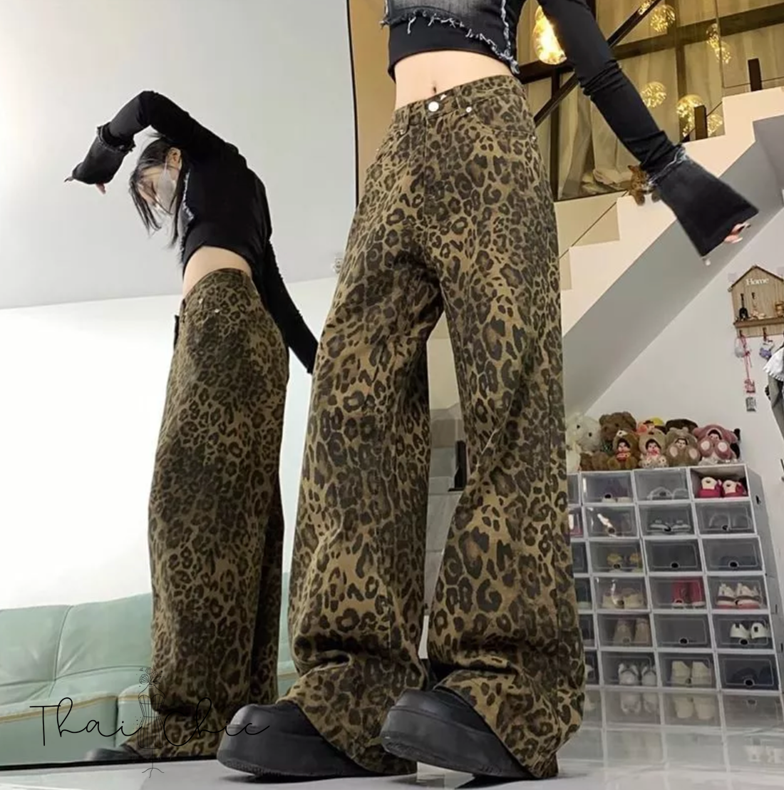 🌟 Leopard Print Wide-Leg Pants – Be Bold, Be Wild 🌟