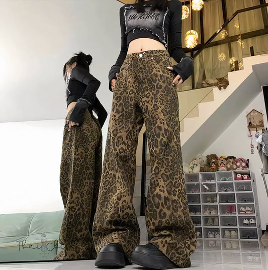🌟 Leopard Print Wide-Leg Pants – Be Bold, Be Wild 🌟