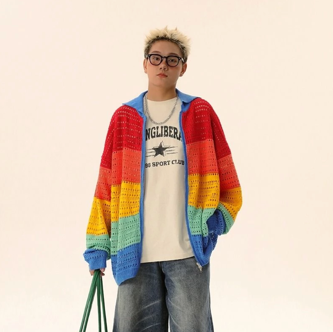 🌈 彩虹針織拉鍊衫🌈