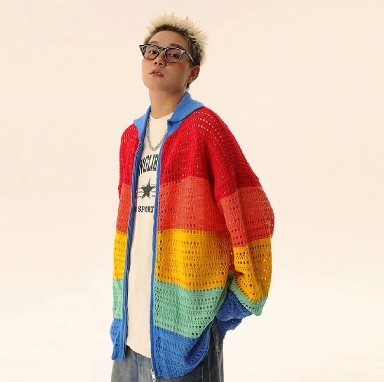 🌈 彩虹針織拉鍊衫🌈