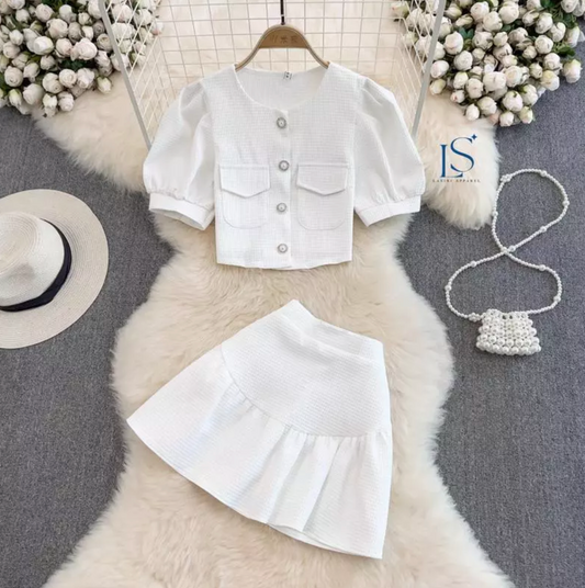 ✨ Puff Sleeve 2-Piece Skirt Set ✨